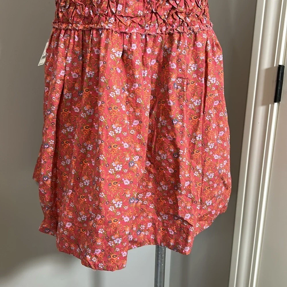 Free People Petunia Mini Dress Poppy Red backless ditsy floral print sz M NEW
